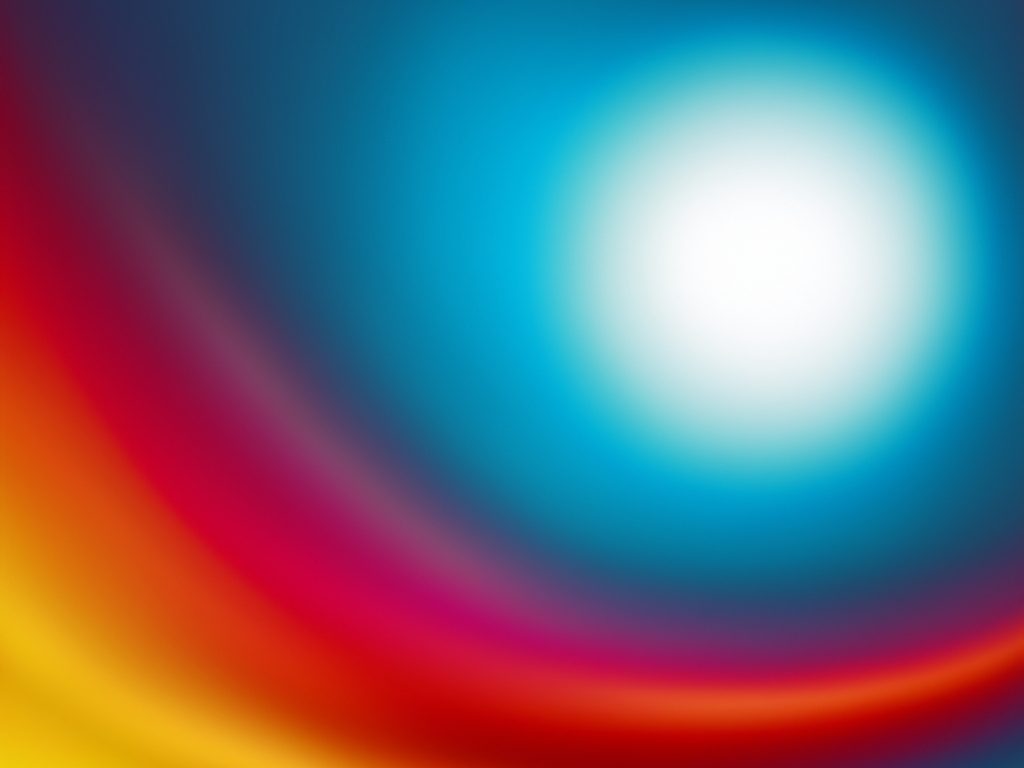 Fondo abstracto con degradados en azul, rojo y amarillo, y un círculo brillante en el centro.